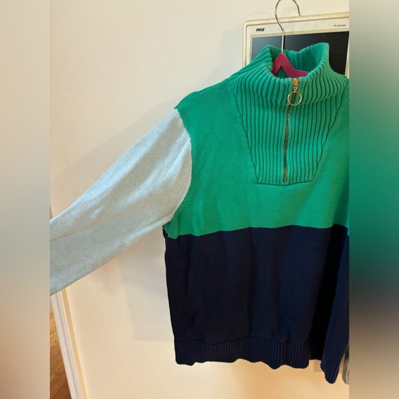 J. Crew quarter zip color blocked sweater - Picture 4 of 5